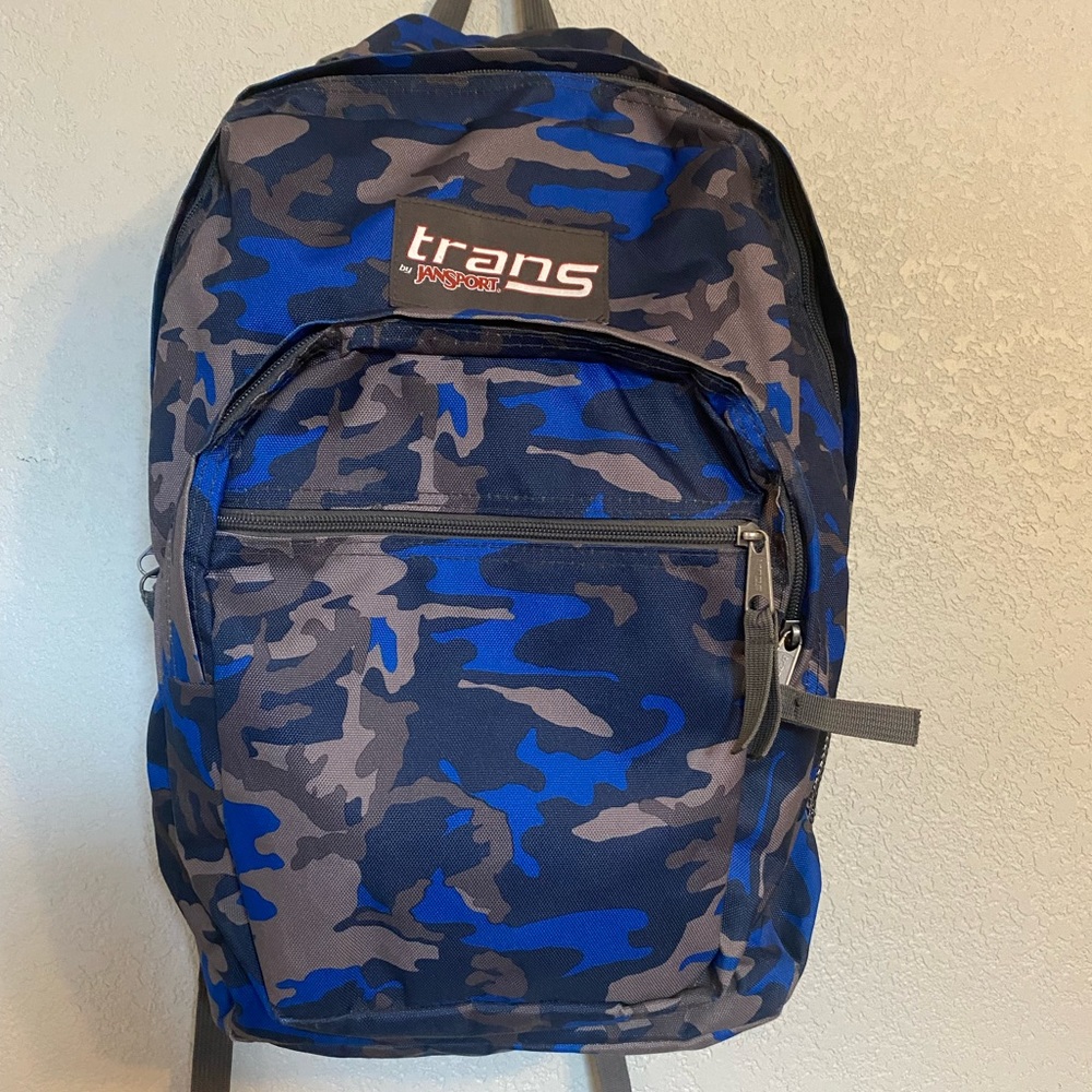 blue camo backpack